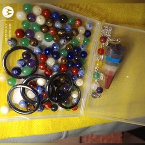 (FIRM)TRINKET BOX/FREE* KARMA STONES &/HEMATITE RINGS OR(1) PENDULUM + LINED BOX
